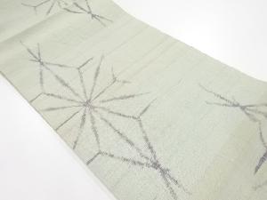 アンティーク　紗紬麻の葉織り出し全通袋帯（材料）